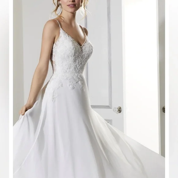 NEW Mori Lee Ailani Ivory Bridal Gown Wedding Dress Style 5873 Size 10 - Picture 2 of 16